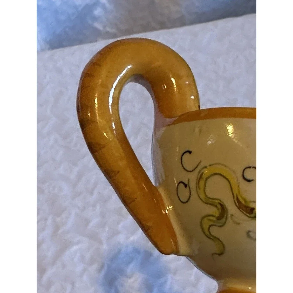 Italian pottery candle holder Buona Notte 629 Italy art dragon vintage